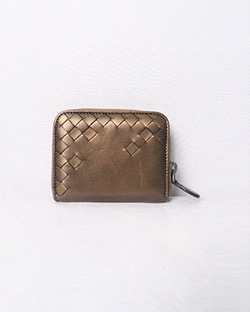 Bottega Veneta Nappa Mini Wallet, Leather, Dark Bronze, BO69582112